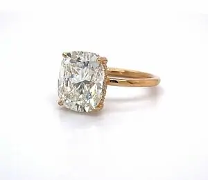 Elongated Cushion-Cut Solitaire in Rose Gold Custom Engagement Rings