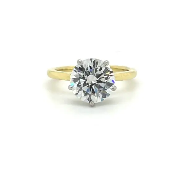 Two-Tone Round Diamond Engagement Ring with Hidden Halo Custom Engagement Rings 2