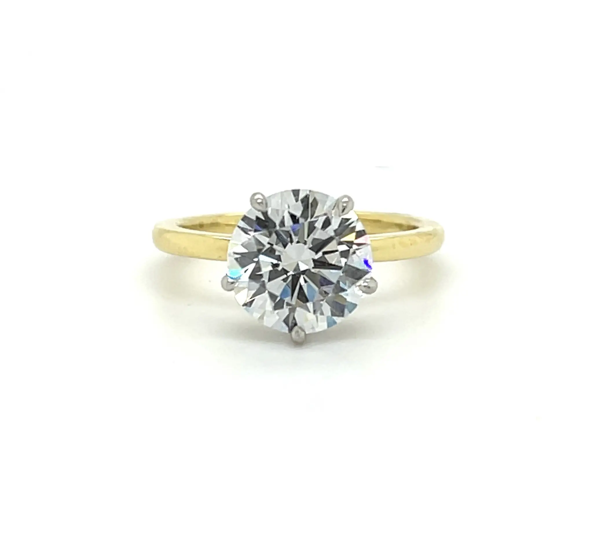 Two-Tone Round Diamond Engagement Ring with Hidden Halo Custom Engagement Rings 2