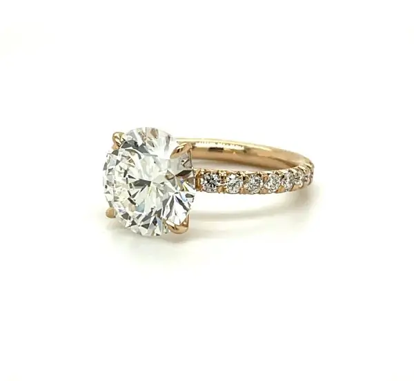 Rose Gold Round Brilliant-Cut Diamond Engagement Ring Custom Engagement Rings